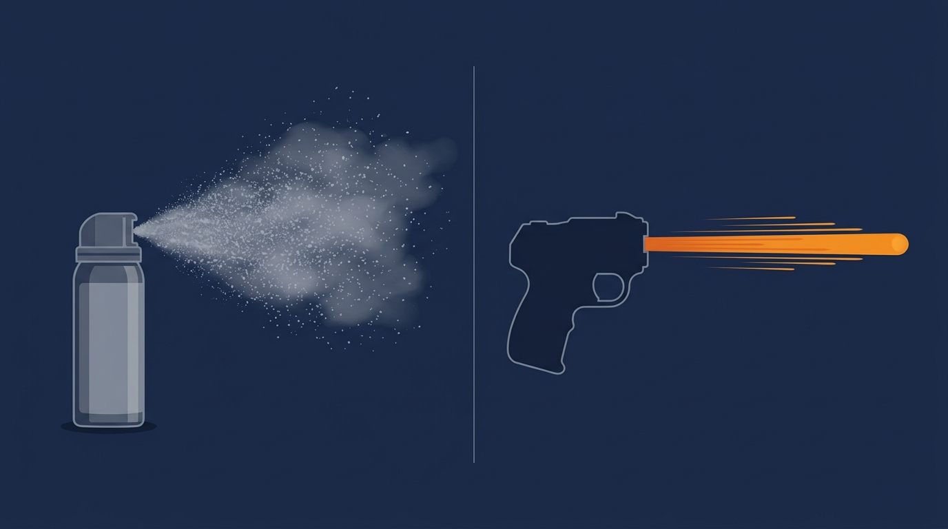Confronto tra spray al peperoncino a nube e getto compatto ad alta velocità del JPX